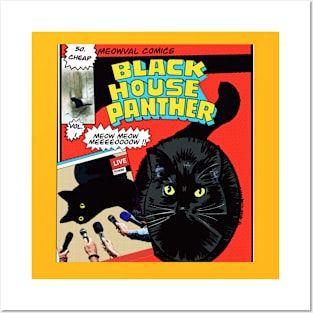 Black House Panther Cat Posters and Art
